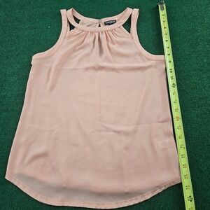 Express Peach Halter Neck Pleated Sleeveless Blouse Keyhole Back Top XS